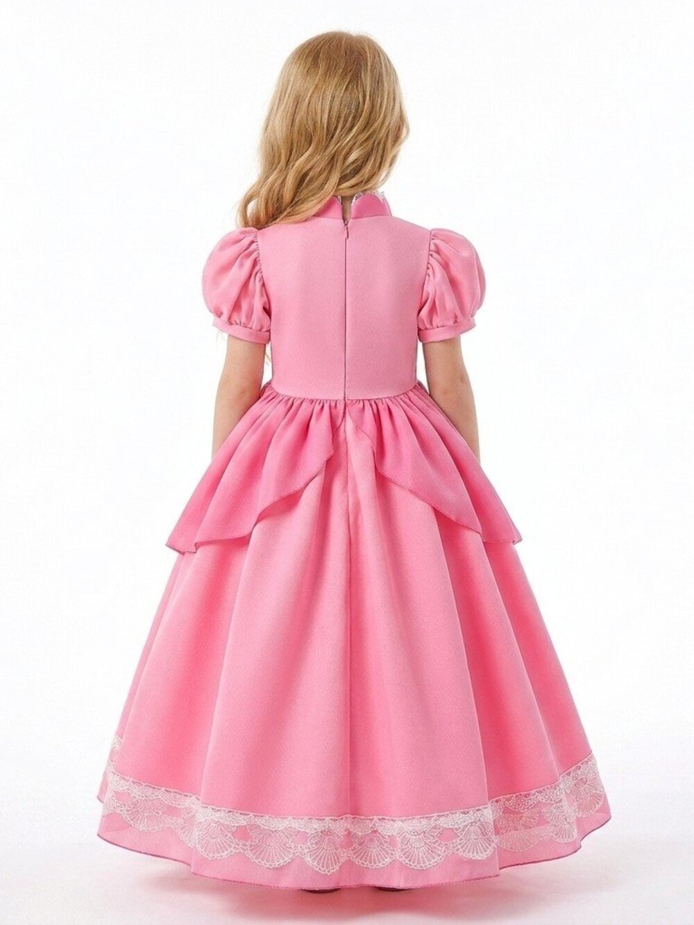 Princess Peach Inspired Pink Dress Set with Crown & Accessories - Picture 2 of 6